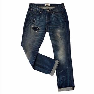 Madewell Slim Boyjean Rip & Repair Patched Boyfriend Jean - Size 25